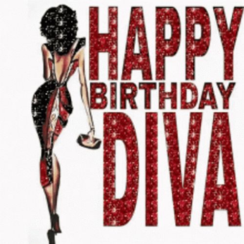 Happy Birthday Beautiful Diva Artwork GIF