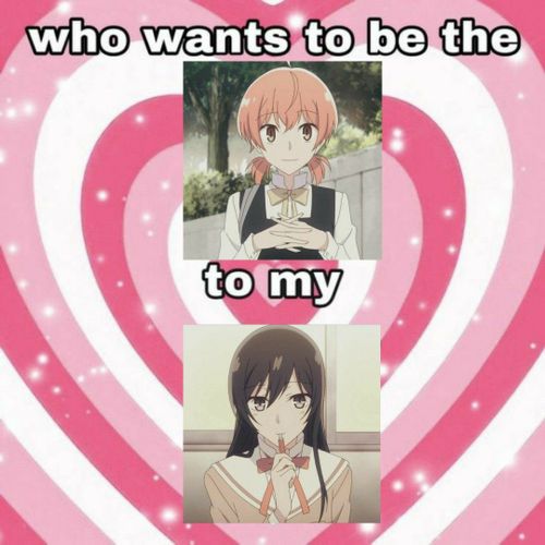 Do You Like Yuri Meme, Bloom Into You Touko X Yuu, Bloom Into You, Yotsuba Koiwai Meme, Yuri Twitter Meme, Yuri Manga Meme, Cute Love Memes
