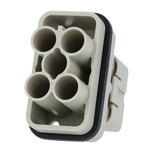 Rectangular Plug Insert, 4+PE+2 Signal, 10-16AWG, 690V, 40A, Han Q Series