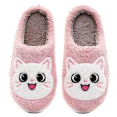 Afellicy Cat Slipper for Women Kitty Slippers Cozy Fuzzy Lining Cute Footwear Embroidery Plush House Shoes