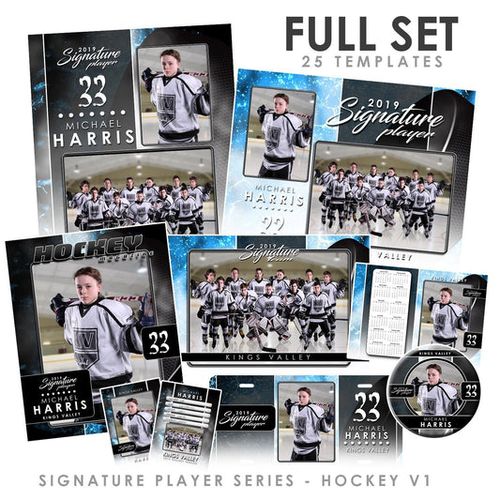 Signature Player - Hockey - V1 - T&I Drop-In Collection-Photoshop Template - Photo Solutions