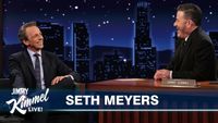 Seth Meyers on Trump’s Trial, Strike Force Five Podcast & Andy Samberg Crashes His Interview - YouTube