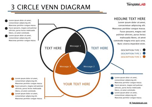 Free 3 Circle Venn Diagram Template 02