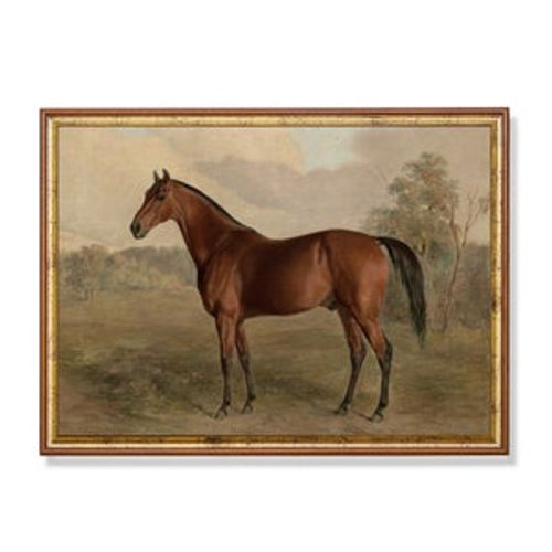 Vintage Horse Art Print: Antique Equestrian Painting, Rustic Farmhouse Decor (Digital Download)