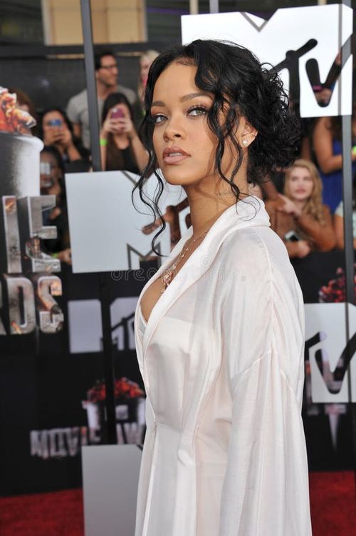 LOS ANGELES, CA - APRIL 13, 2014: Rihanna at the 2014 MTV Movie Awards at the Nokia Theatre LA Live. Rihanna stock images, royalty-free photos and pictures
