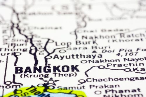 A close up shot of bangkok on map, capital of Thailand. A close up shot of bangkok on map, capital of Thailand.