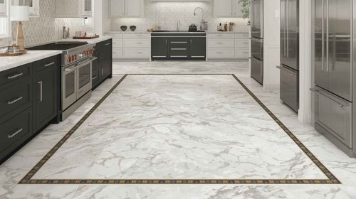 Marble Flooring with Subtle Tile Borders