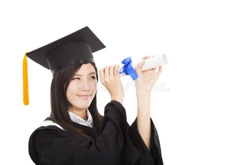 Beautiful smiling Graduate woman looking with Degree. Bachelors degree stock images, royalty-free photos and pictures