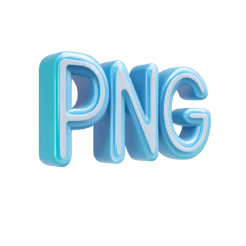 3d rendered text with a glossy blue finish transparent background png