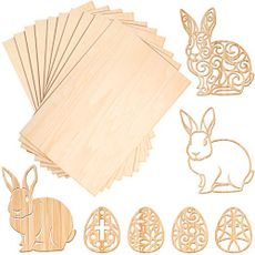 Blulu 10 Pack Basswood Sheets 8 x 4 x 1/16 Inch Thin Plywood Board Sheets Unfinished Wood Boards Blanks for Laser Cutting Hobby Balsawood DIY Crafts Mini House Boat Airplane Model(200 x 100 x 1.5 mm)