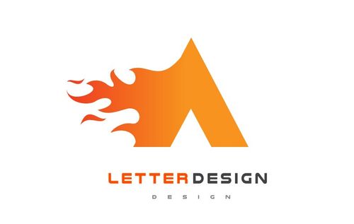 Flame Letter Logo - Fire Font Vector Image