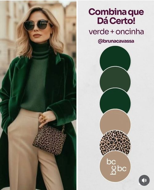 Green And Colorful Animal Print, Fall Outfit Color Combos, Color Combinations Green, Green Work Outfit, Green Autumn Outfit, Green Leopard Print, Green And Cheetah Print Outfit, Autumn Palette Outfits, Leopard Print And Green Outfit