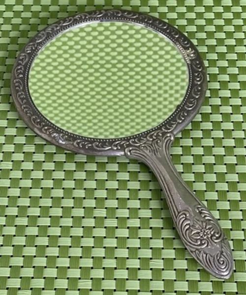 Antique Vintage Victorian Silver Plated 9” Ornate Vanity Hand Held Mirror Heavy - Image 1 of 4