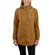 Carhartt Women's Rain Defender Relaxed Fit Lightweight Coat, Carhartt Brown, X-Small
