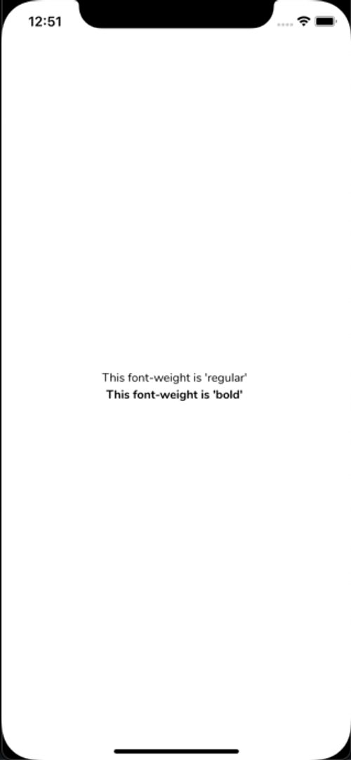 React Native Font-Weight Example