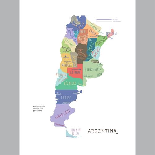 Argentina Map, PRINTABLE Argentina Province and Capitals, Labeled Argentina Map with Capital, Modern home decor (#P587) image 4