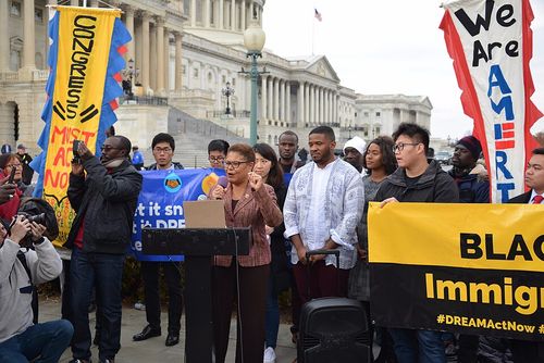karen bass speaking in support of black dreamers