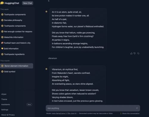 Screeshot of Assistant prompts