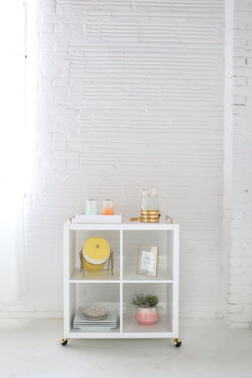 DIY rolling bar cart IKEA hack
