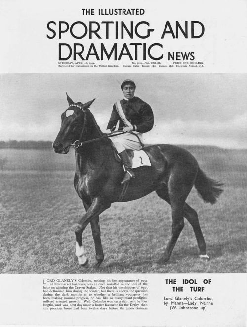 HORSE RACING Colombo Thoroughbred Racehorse - Vintage Print 1934 - Image 1 of 1