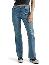 Wrangler Women's High Rise Bold Boot Jean, Sky Valley, 10-32