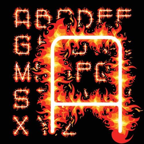 Burning Alphabet Font Vector Image