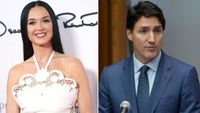 Katy Perry & Justin Trudeau Pose in a Toy Store, but It’s Fake