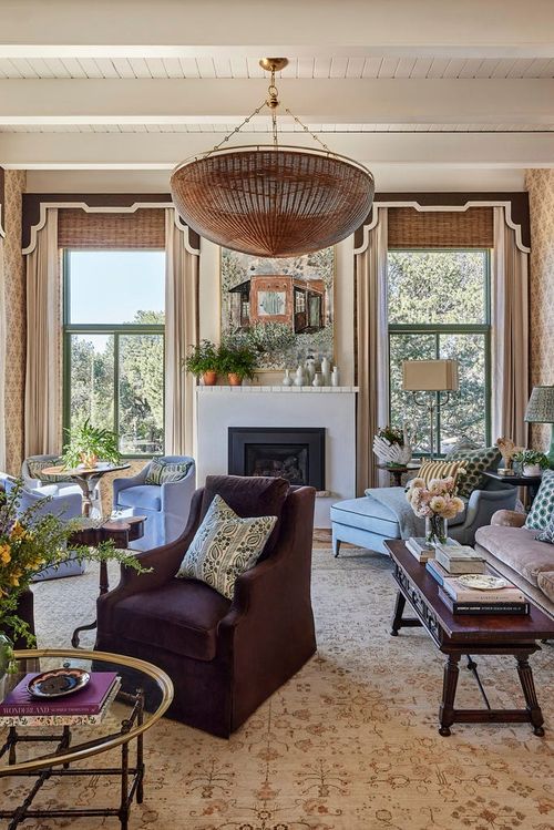 heather and matt french's sante fe home designed by french  french interiors. living room.