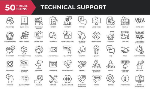 Technical support minimal thin line icons. Related service, feedback, assistance, guidance, help. Editable stroke. Vector illustration. Technical support minimal thin line icons. Related service, feedback, assistance, guidance, help. Editable stroke. Vector illustration. support stock illustrations