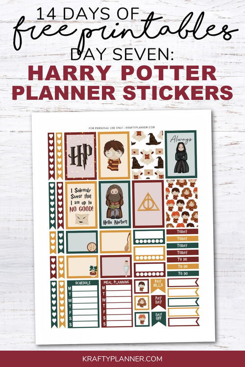 DAY 7: Free Printable Harry Potter Printable Planner Stickers