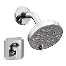Moen Genta LX Chrome Pressure Balancing Eco-Performance Modern Shower Trim with Showerhead and Lever Handle, Posi-Temp Valve Required, T2472EP