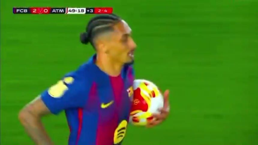 Gol de Raphinha del 2-0 en Barcelona vs Atl&eacute;tico Madrid