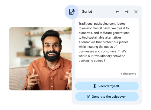 Vids 中的 Gemini 为用户提供了可用脚本