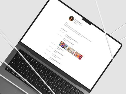 Minimalist personal website template inspired by Read.cv featuring clean typography and portfolio showcase sections in an elegant layout