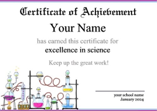 science lab equipment certificate landscape