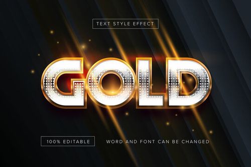 Gold Text Style Effect Editable