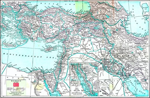 Detailed Map of the Ottoman Empire (1914)