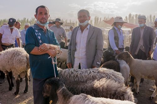 Vibrant Kashgar market scene