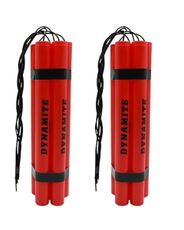 Nicky Bigs Novelties Adult 12 Sticks Fake Dynamite Red TNT 6 Stick Bundle Plastic Prank Pretend Explosive Bomb Pack Film Costume Prop (2 pack)