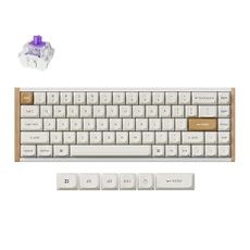 Keychron K6 HE 65% Wireless Mechanical Keyboard, 2.4GHz & Bluetooth, Gateron Double-Rail Magnetic Switch, Double-Shot PBT Keycaps, Aluminum & Wooden Frame, Compatible with Windows/Mac – White