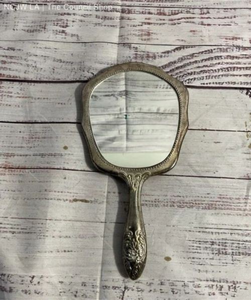 Antique Vintage Victorian Silver Plated 9” Ornate Vanity Hand Held Mirror - Image 1 of 4