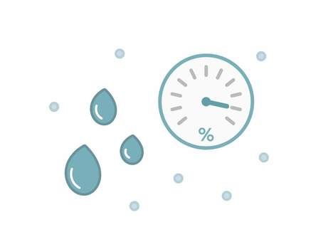 湿度が高いイメージイラスト 湿度,高い,湿気,アイコン,梅雨,6月,水滴,ジメジメ,ムシムシ,不快のイラスト素材