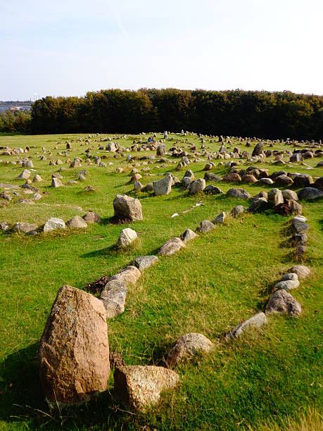 lindholm høje, viking burial site, aalborg denmark - lindholm denmark photos et images de collection