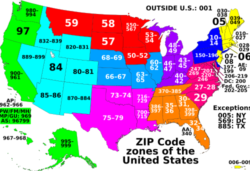 zip code zones