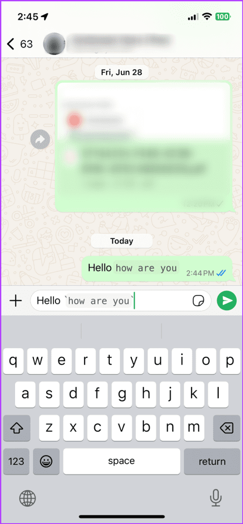 WhatsApp font trick highlight