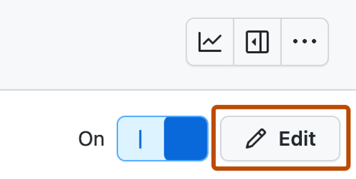 Screenshot showing a project's menu bar. The "Edit" button is highlighted with an orange rectangle.
