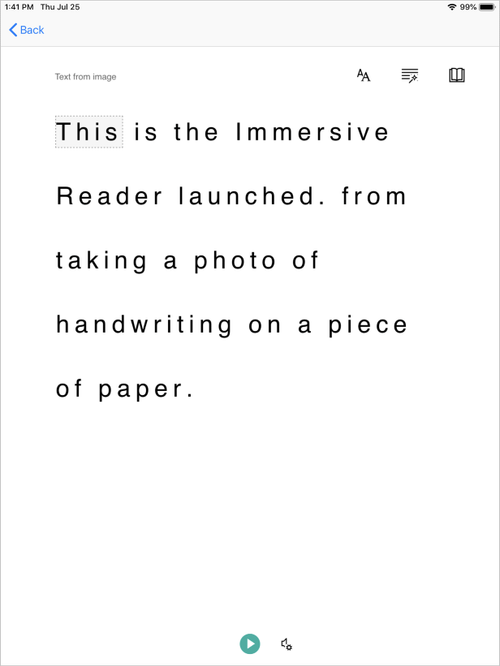 沉浸式阅读器应用的屏幕截图。