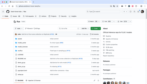 Github 开源 AI 图像生成工具Flux