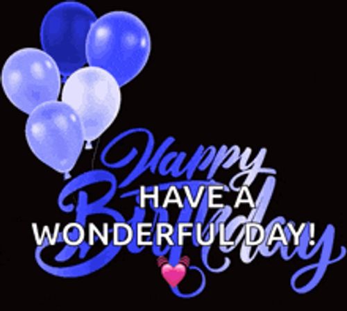 a happy birthday greeting card with red and pink balloons