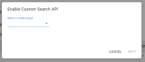 Select a project, or create a one